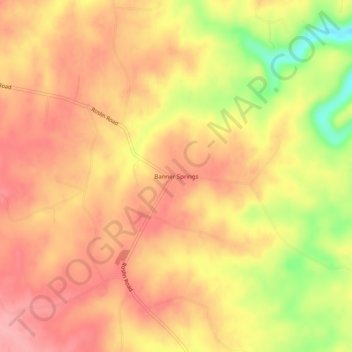 Topografische Karte Banner Springs, Höhe, Relief