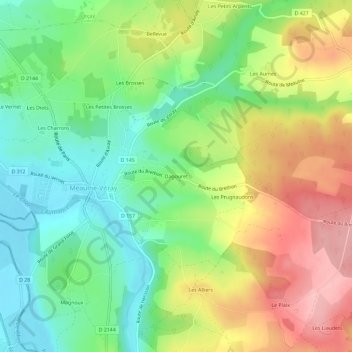 Topografische Karte Dagouret, Höhe, Relief