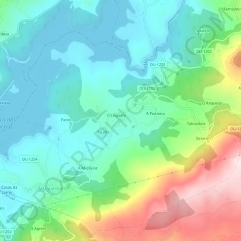 Topografische Karte Quintá, Höhe, Relief