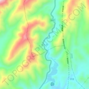 Topografische Karte 黄土岌, Höhe, Relief