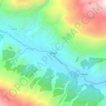 Topografische Karte Braka, Höhe, Relief