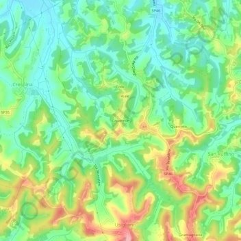 Topografische Karte Capannile, Höhe, Relief