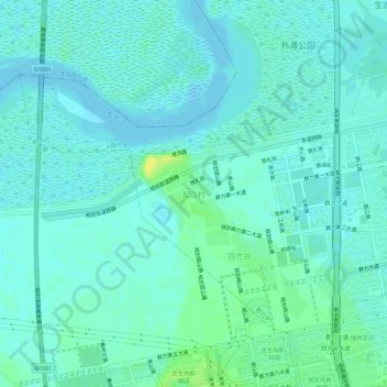 Topografische Karte 松江村, Höhe, Relief