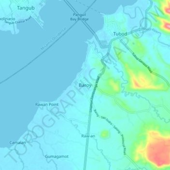 Topografische Karte Baroy, Höhe, Relief