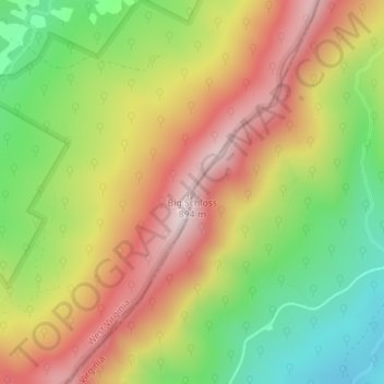 Topografische Karte Big Schloss, Höhe, Relief