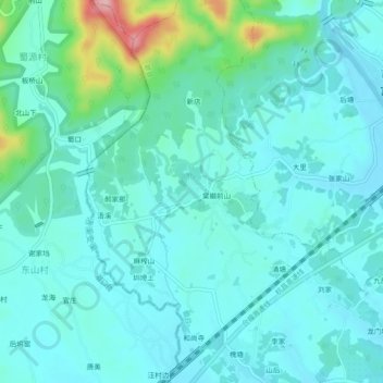 Topografische Karte 稠墅, Höhe, Relief