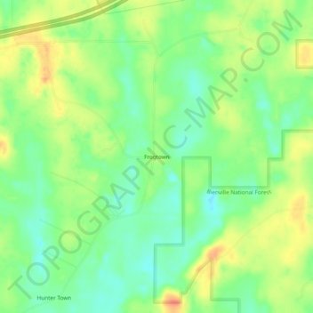 Topografische Karte Frogtown, Höhe, Relief