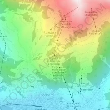 Topografische Karte Ristis, Höhe, Relief