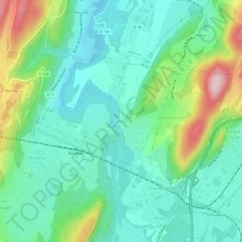 Topografische Karte Béard, Höhe, Relief