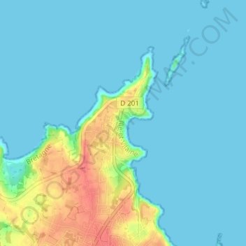 Topografische Karte Port Mer, Höhe, Relief