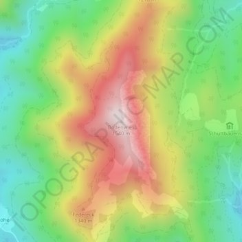 Topografische Karte Bodenwies, Höhe, Relief