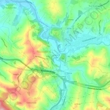 Topografische Karte La Gora, Höhe, Relief
