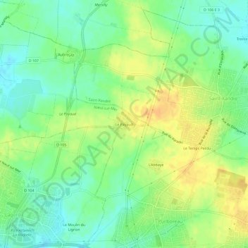 Topografische Karte Le Payaud, Höhe, Relief