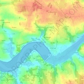 Topografische Karte Vieille Roche, Höhe, Relief