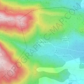 Topografische Karte Sotillo de Sanabria, Höhe, Relief
