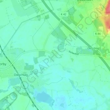 Topografische Karte Ramsdorf, Höhe, Relief