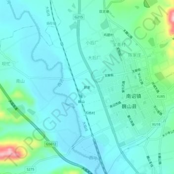 Topografische Karte 郭家, Höhe, Relief