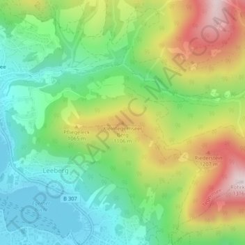 Topografische Karte Kleintegernseer Berg, Höhe, Relief