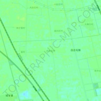 Topografische Karte 白古屯村, Höhe, Relief