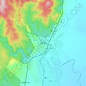 Topografische Karte Moreh, Höhe, Relief