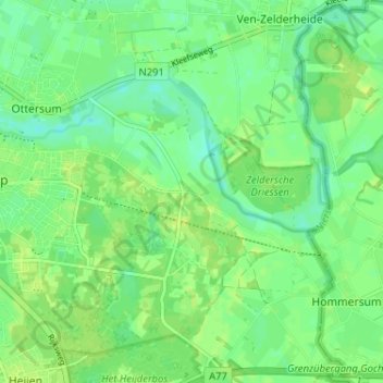 Topografische Karte De Looi, Höhe, Relief