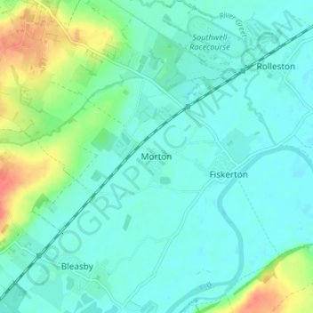 Topografische Karte Morton, Höhe, Relief