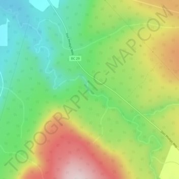 Topografische Karte Martin Falls, Höhe, Relief