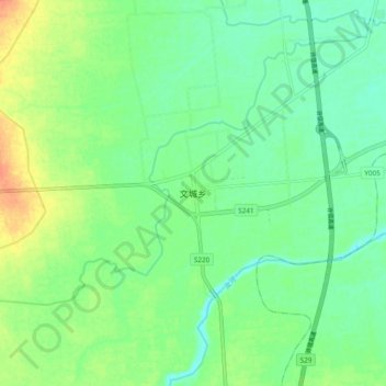 Topografische Karte 文城乡, Höhe, Relief