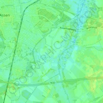 Topografische Karte Schieven, Höhe, Relief