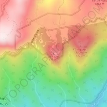 Topografische Karte Little Scaly, Höhe, Relief