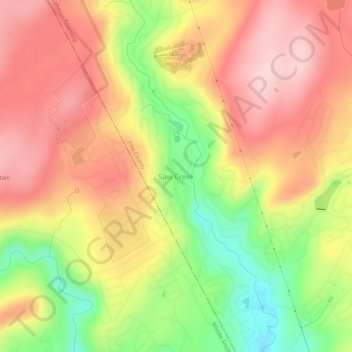 Topografische Karte Saw Creek, Höhe, Relief