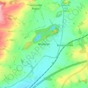 Topografische Karte Westleigh, Höhe, Relief