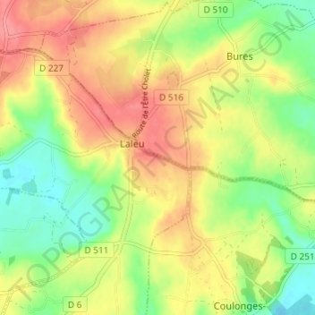 Topografische Karte Saint-Ellier, Höhe, Relief