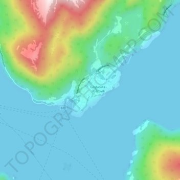 Topografische Karte Gásluokta - Kjøpsvik, Höhe, Relief