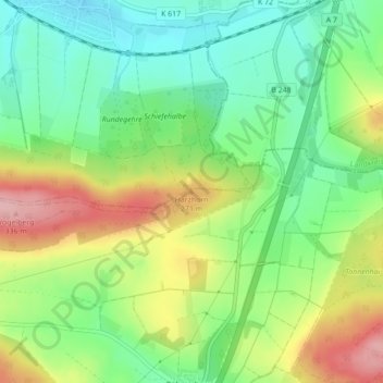 Topografische Karte Harzhorn, Höhe, Relief