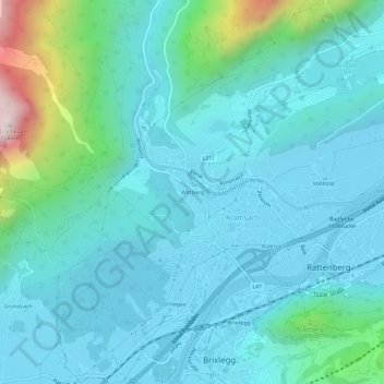 Topografische Karte Wittberg, Höhe, Relief