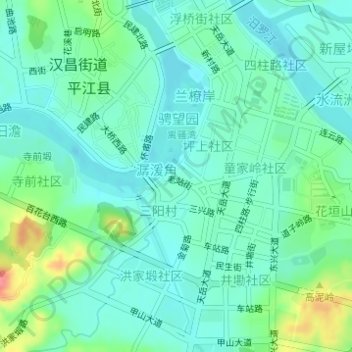 Topografische Karte 罗家垅, Höhe, Relief