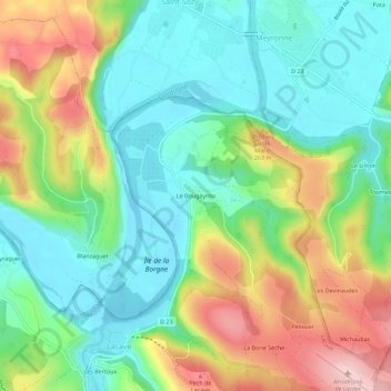Topografische Karte Le Bougayrou, Höhe, Relief