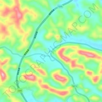 Topografische Karte 乐村, Höhe, Relief