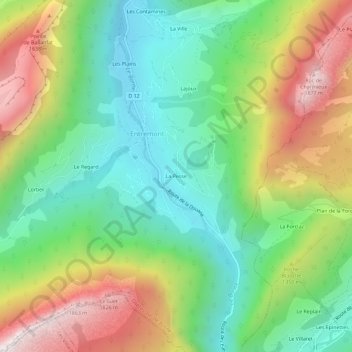 Topografische Karte La Pesse, Höhe, Relief