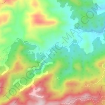 Topografische Karte 上坝, Höhe, Relief