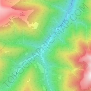 Topografische Karte Turrach, Höhe, Relief