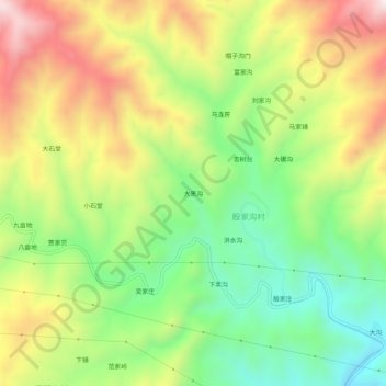 Topografische Karte 大黑沟, Höhe, Relief