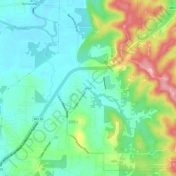 Topografische Karte Local, Höhe, Relief
