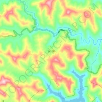 Topografische Karte 涂山镇, Höhe, Relief