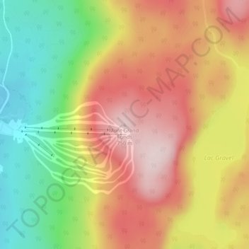Topografische Karte Mont Grand-Fonds, Höhe, Relief