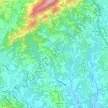 Topografische Karte Confin, Höhe, Relief