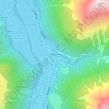 Topografische Karte Unterlängenfeld, Höhe, Relief