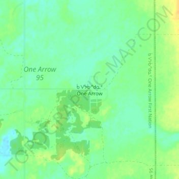 Topografische Karte One Arrow, Höhe, Relief