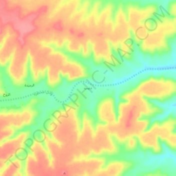 Topografische Karte دنيب, Höhe, Relief